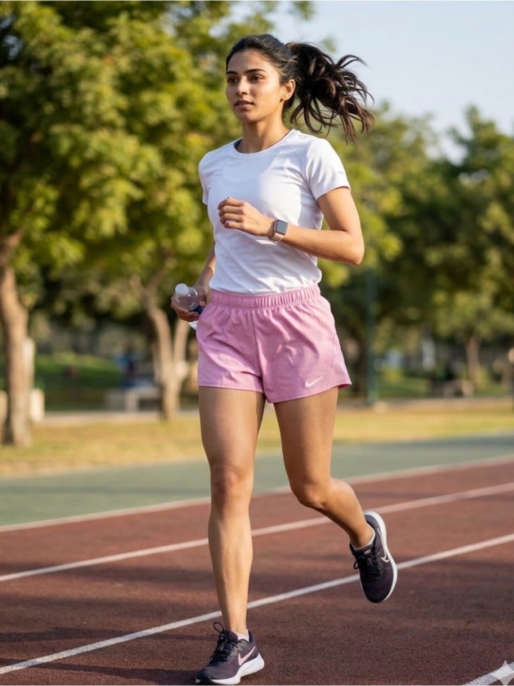 NIKE | Pink DRI FIT Athletic Shorts with White Swoosh